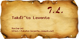 Takáts Levente névjegykártya